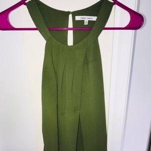 Olive Green High Neck Tank Top